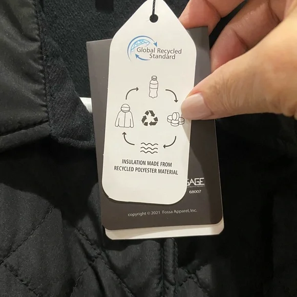 Ladies Quilted Snap Front Jacket, Black, size Medium - NWT, Fossa Apparel Brand - Picture 6 of 9